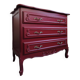 Commode vintage relookée rouge Bordeaux