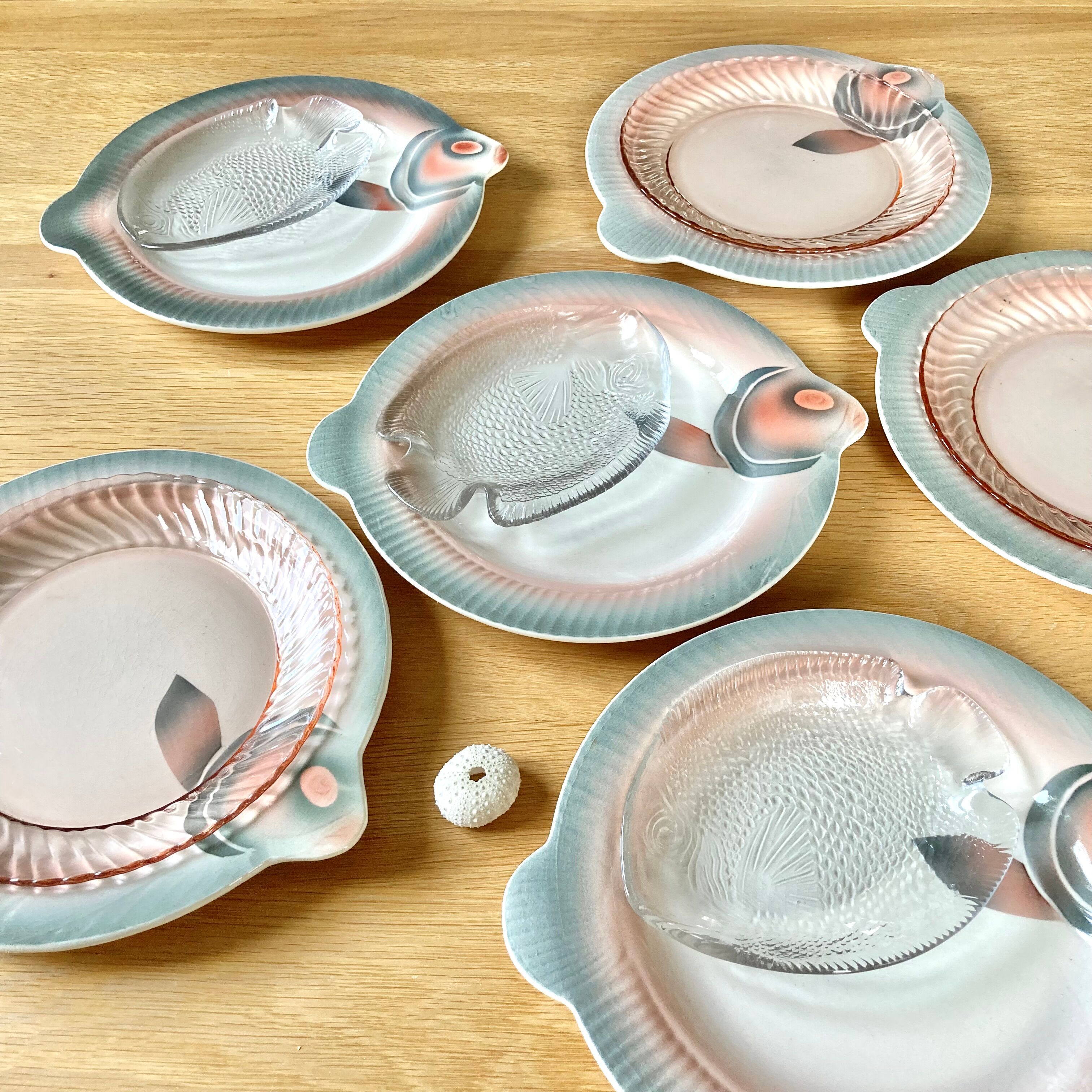 Fish plates Digoin Sarreguemines