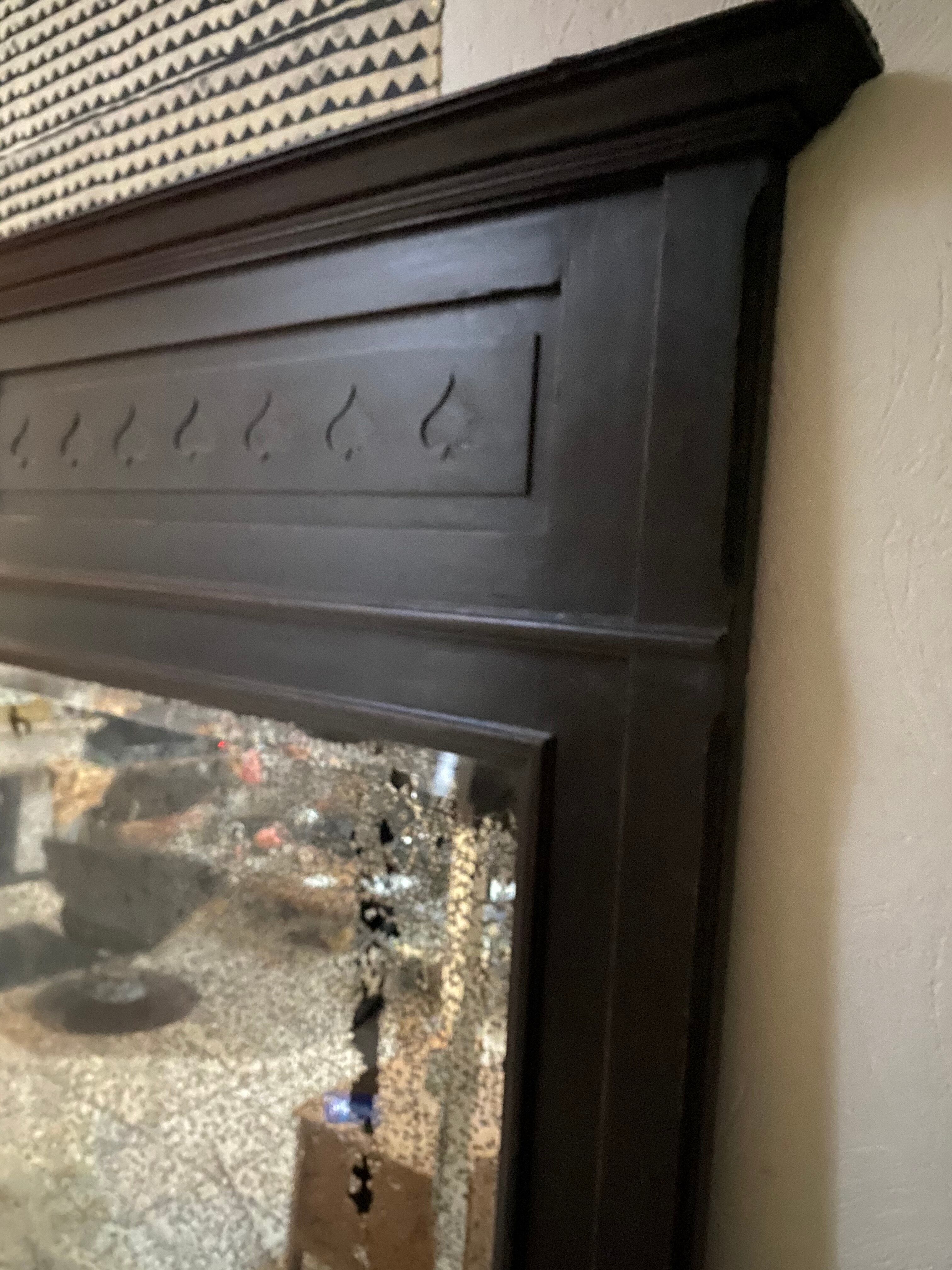 Old XXL mirror in carved wood