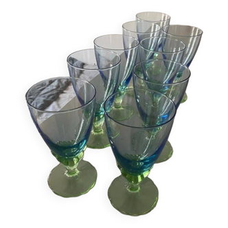Bormioli rocco bahia blue & green art nouveau ombre glasses