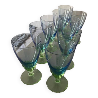 Bormioli rocco bahia blue & green art nouveau ombre verres