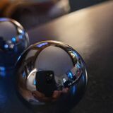 2 boutons boule laiton chromé 30mm