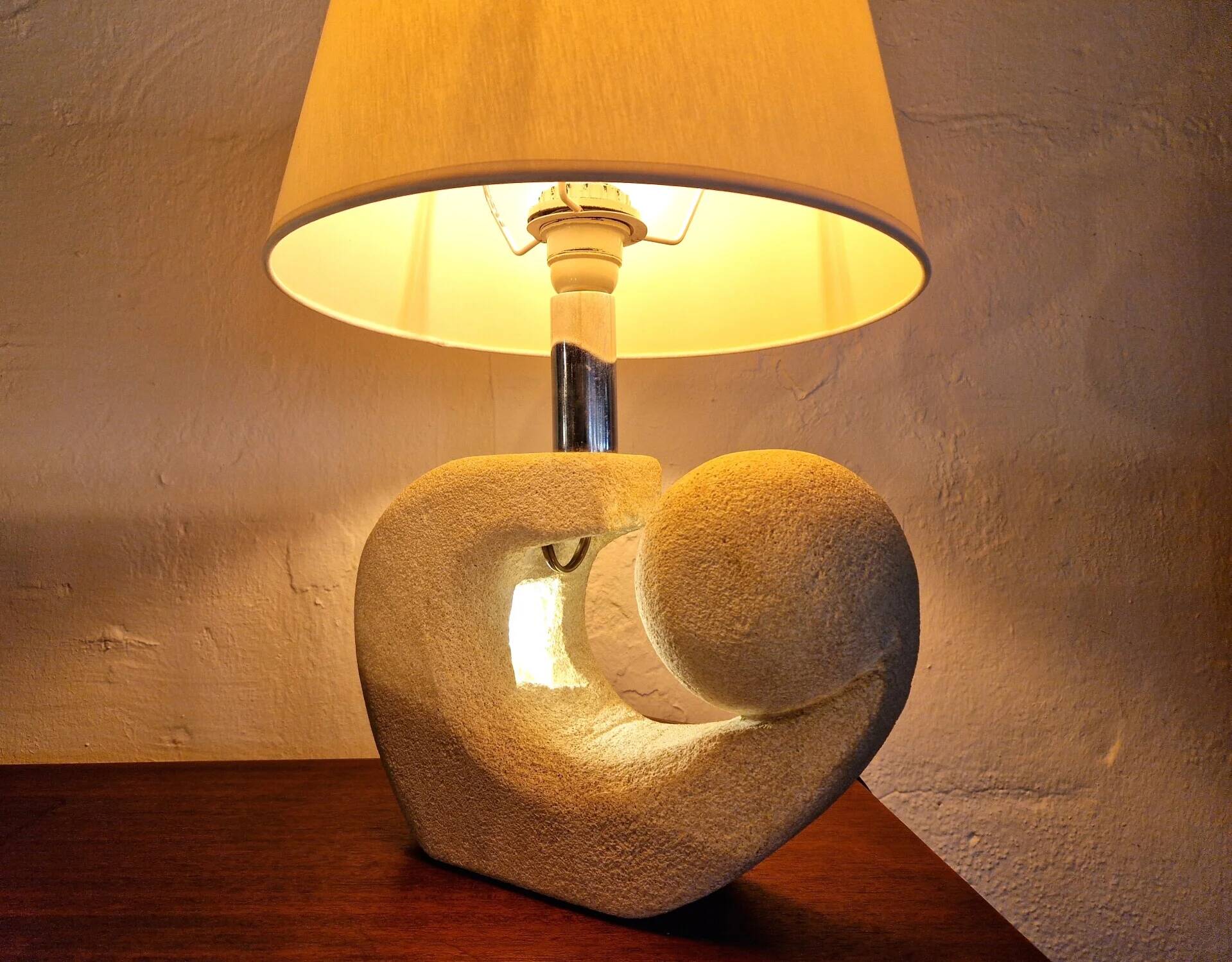 Stone sculptural lamp by Albert Tormos, France