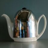 Old teapot Salam tea Villeroy & Boch porcelain and metal ~ 50s