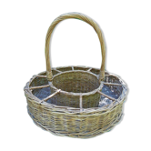 Bottle rack basket, portable rattan wicker bar