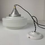 Vintage Art Deco opaline pendant light 28 cm
