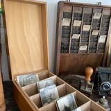 Set of 2 wooden plug boxes