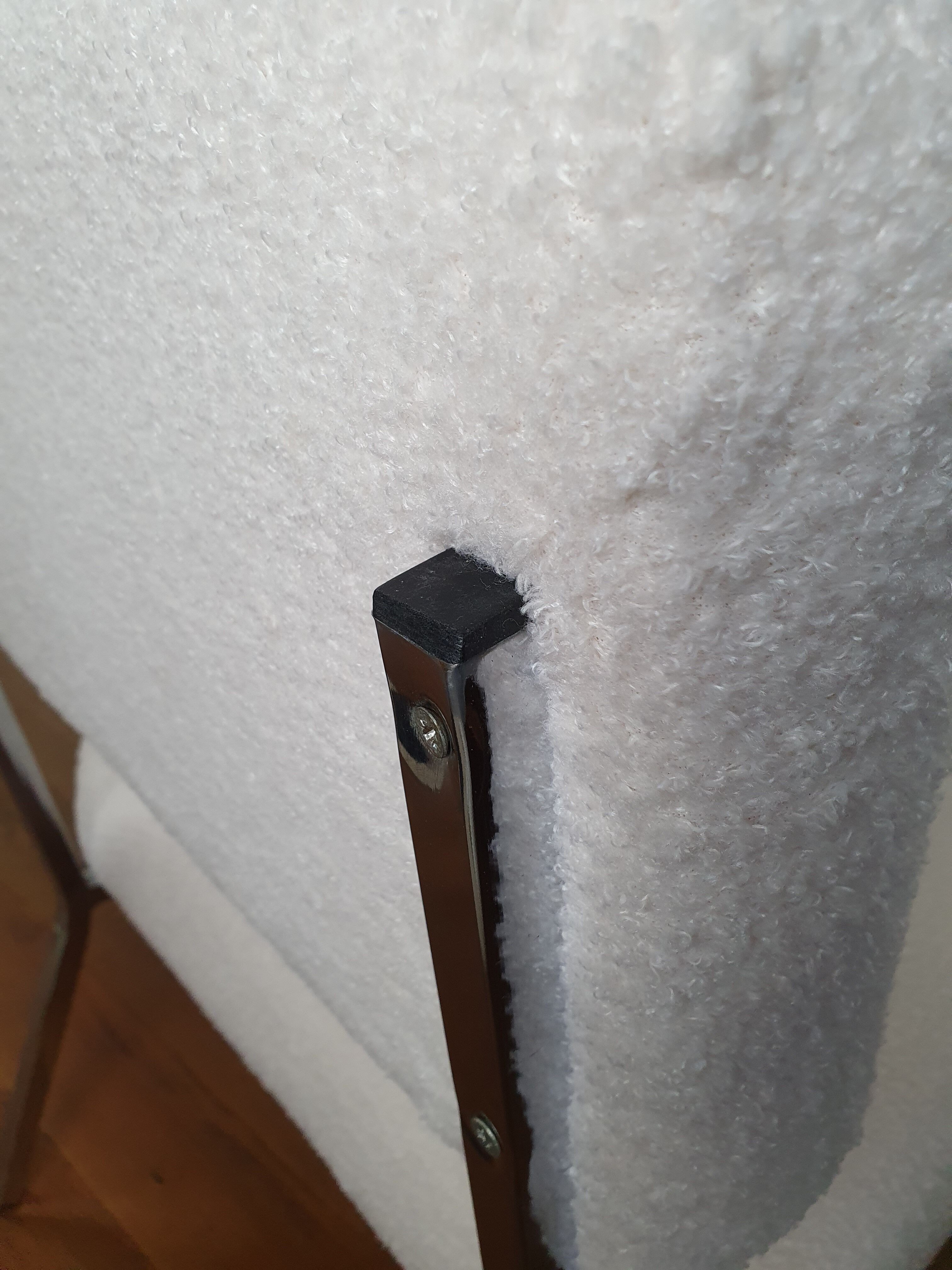 Armchair 60s chrome metal fabric buckle