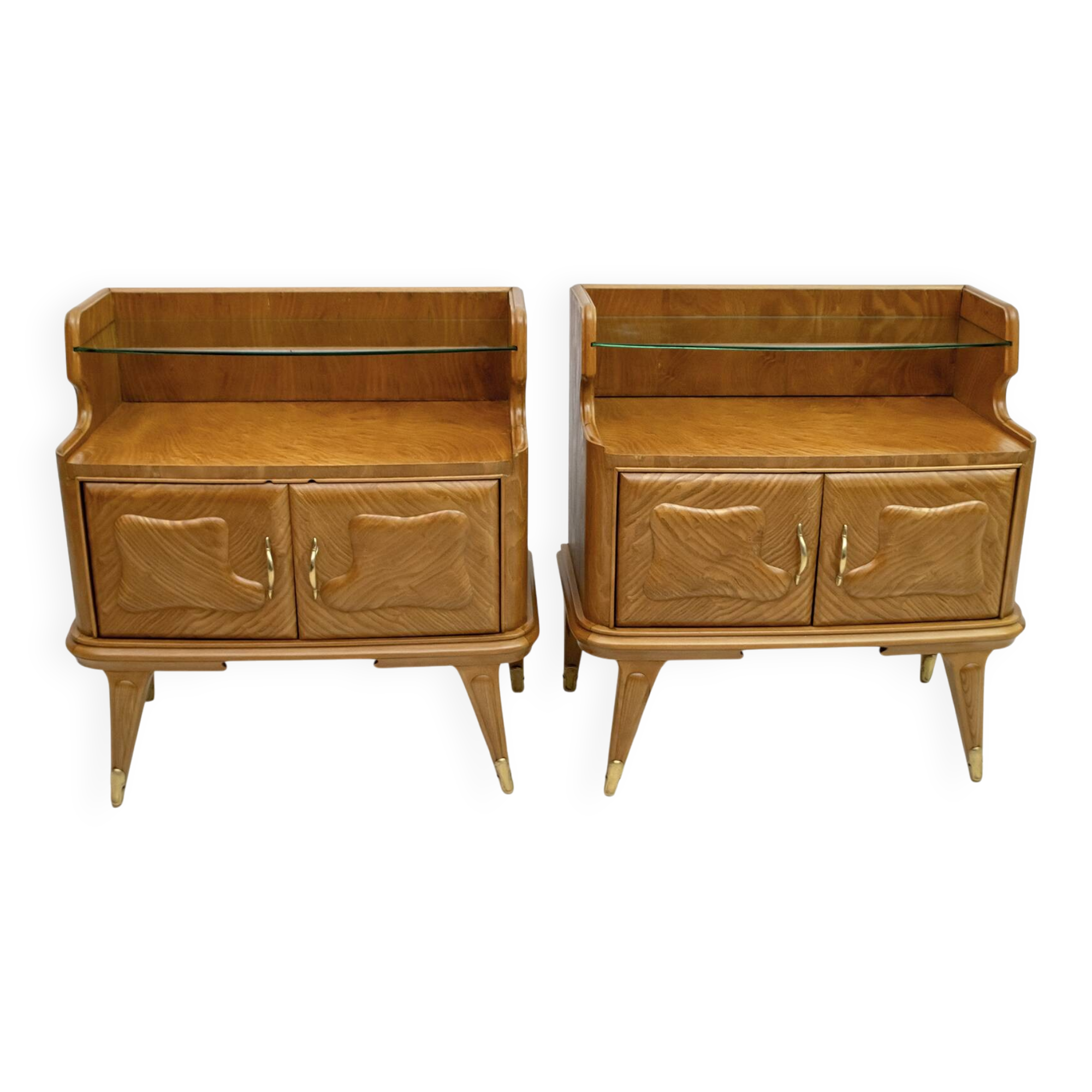 Pair of Mid-Century Modern Italian Ashwood Nightstands, 1950s