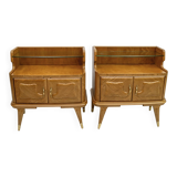 Pair of Mid-Century Modern Italian Ashwood Nightstands, 1950s