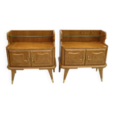 Pair of Mid-Century Modern Italian Ashwood Nightstands, 1950s