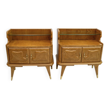 Pair of Mid-Century Modern Italian Ashwood Nightstands, 1950s