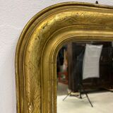 Louis Philippe 1850 mirror, chiseled, gilded with gold leaf