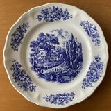 6 grandes assiettes plates anciennes en faïence de Saint-Amand (Nord)