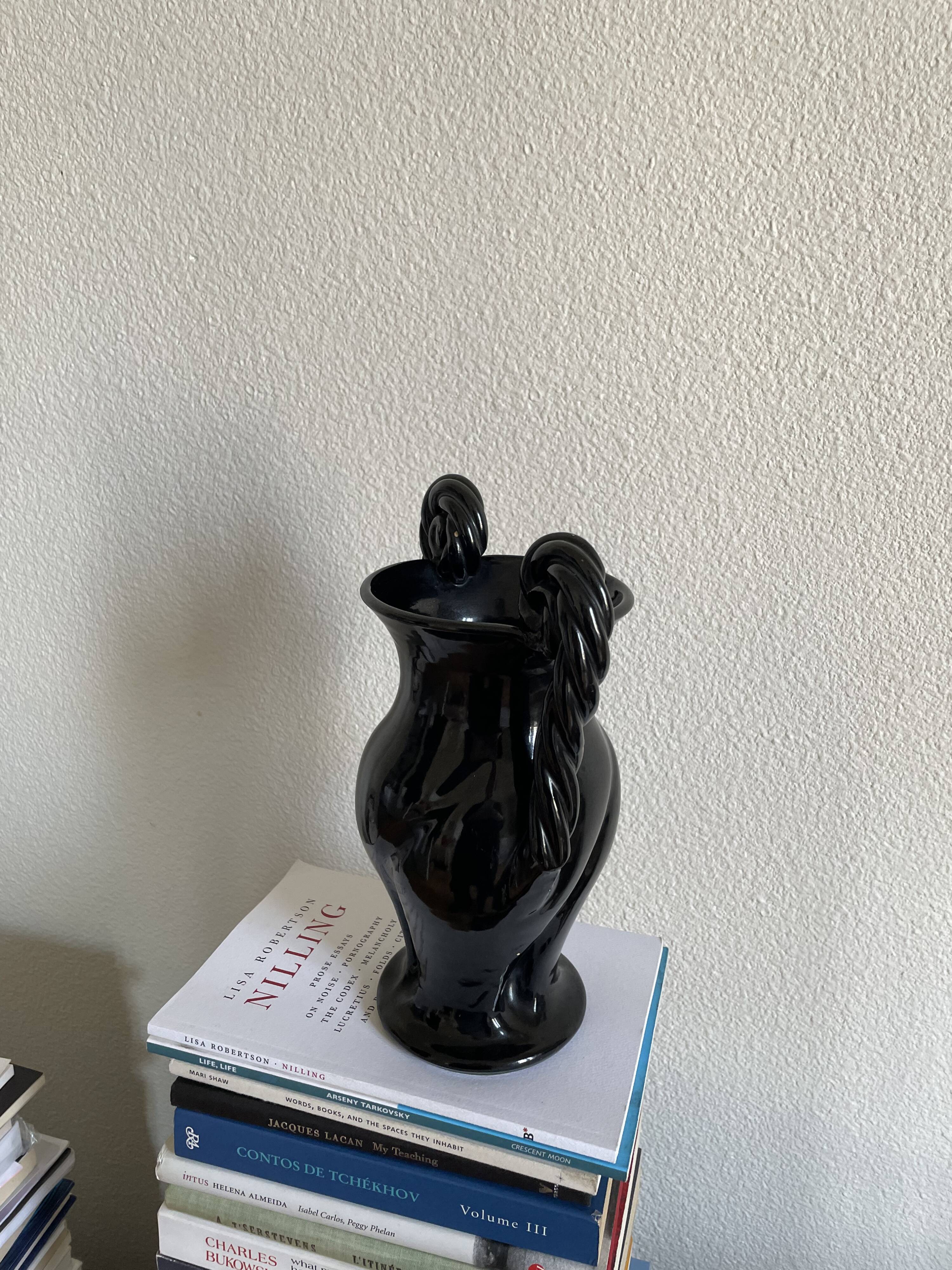 Vallauris black vase