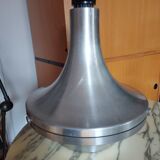 Large foot of vintage lamp brushed aluminum (double lighting)