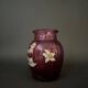 Vase émaillé Legras 1900 verre rose décor de jonquilles