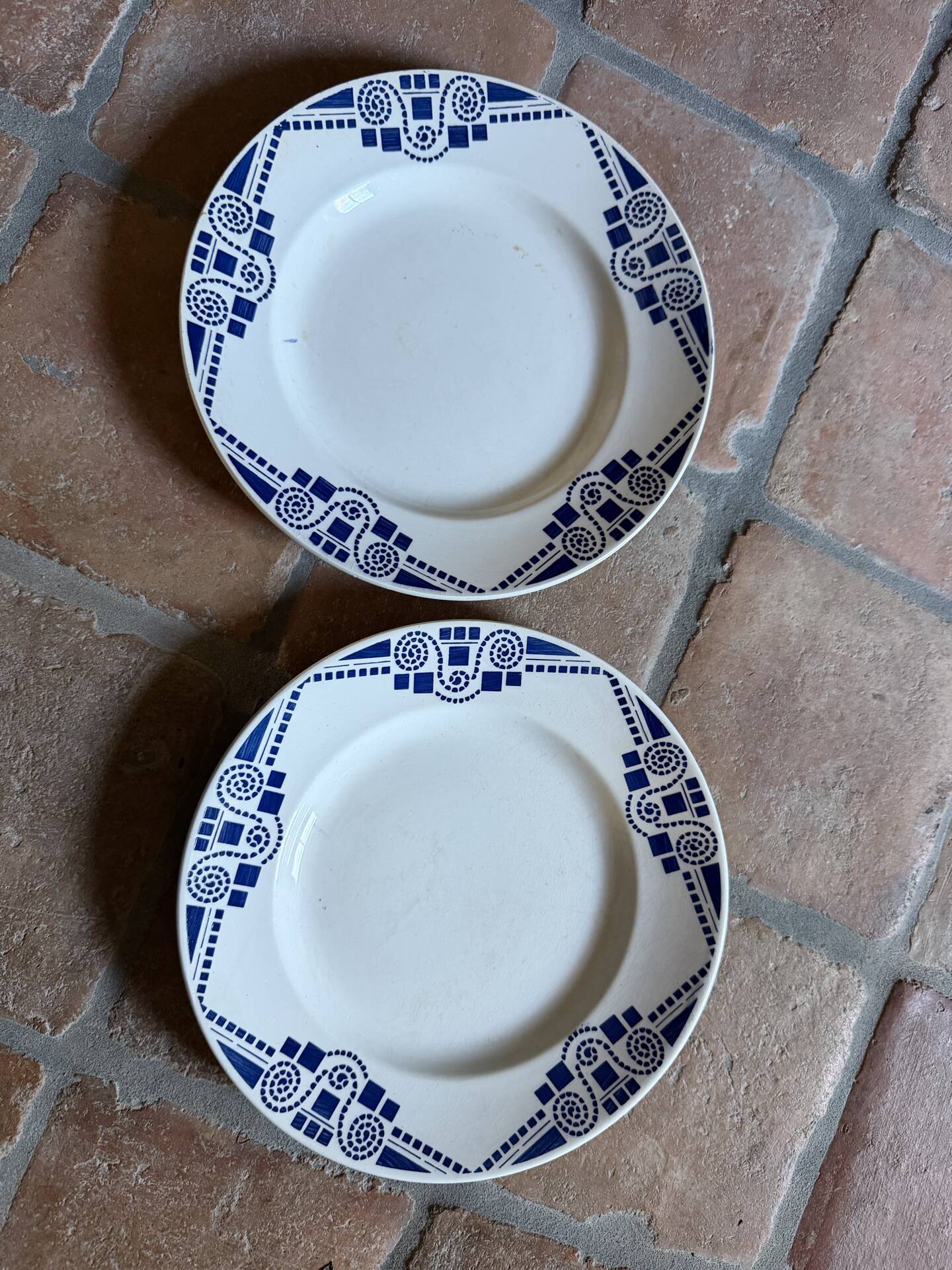 Assiettes plates Moulin Des Loups art déco