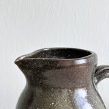 Brown handcrafted stoneware pitcher, natural finish, rustic style