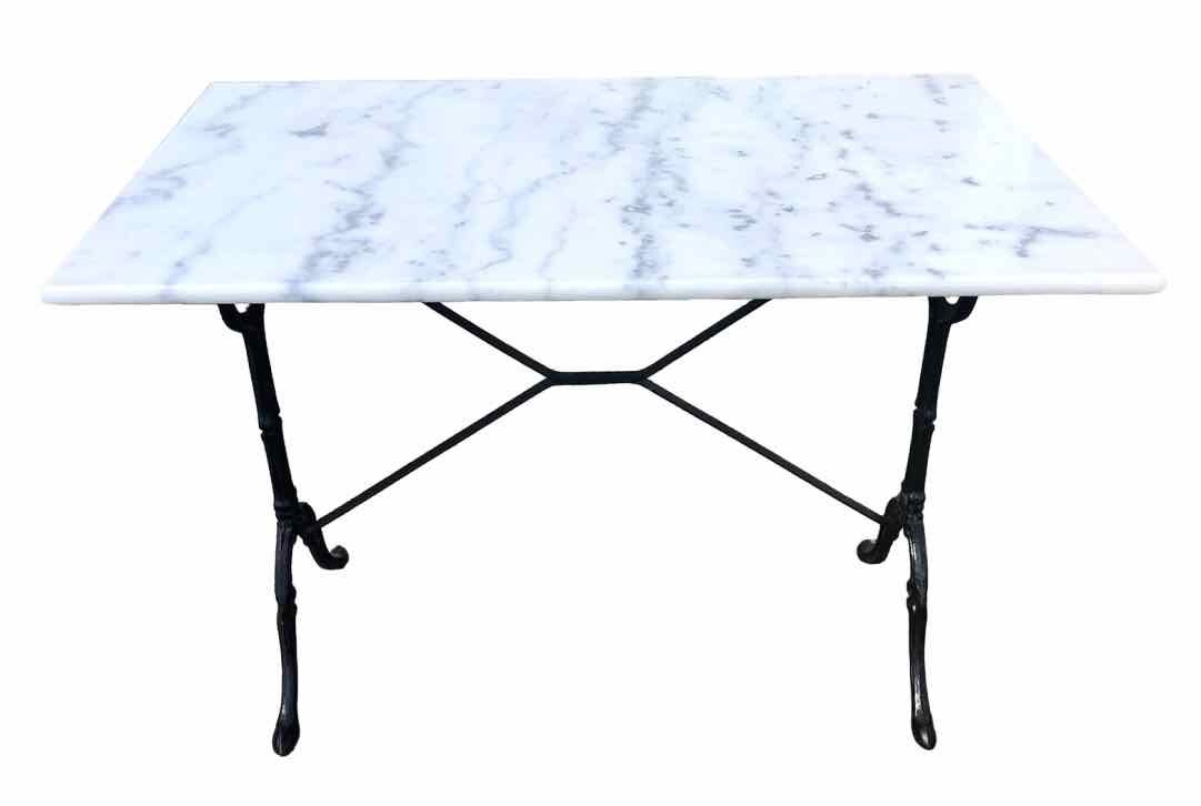 Table bistrot marbre et fonte