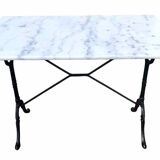 Marble and cast iron bistro table