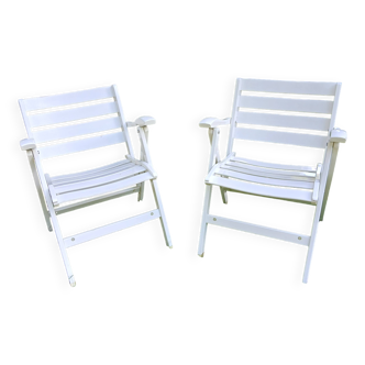 Fauteuils pliants en bois de frêne du designer italien fratellini reguitti (années 1970)