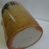 Vase en grès émaillé moucheté avec décor bleu