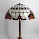 Important Tiffany-style lamp, bronze and stained glass – 20th century