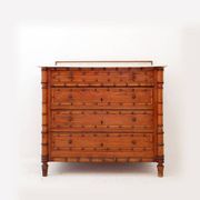 Commode en faux bambou et plateau marbre - Fin du XIXe siècle
