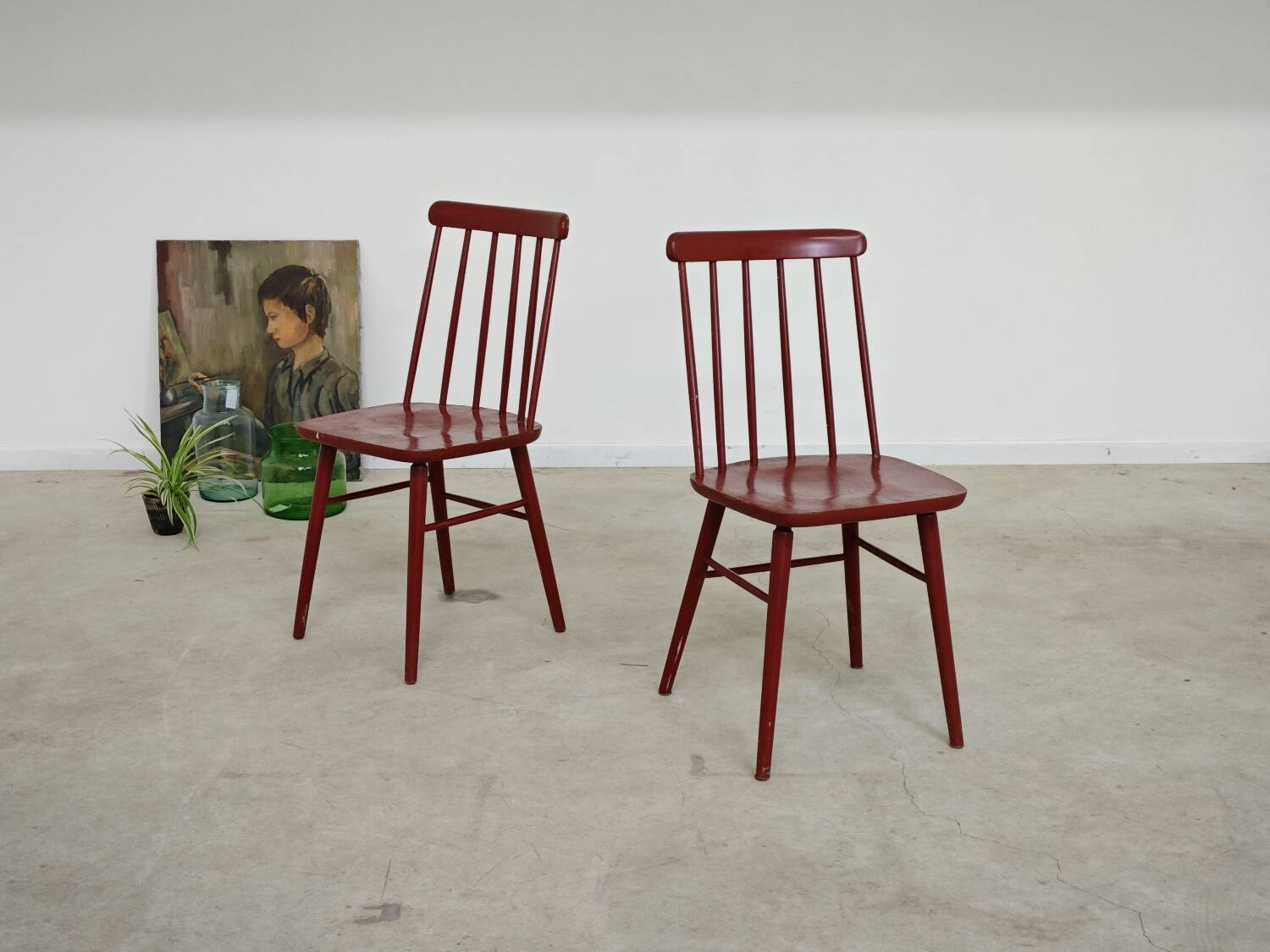 Pair of Scandinavian style Stol Kamnik chairs, ex Yugoslavia