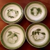 Set of 12 digoin sarreguemine fruit dessert plates
