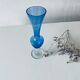 Blue and transparent glass vase