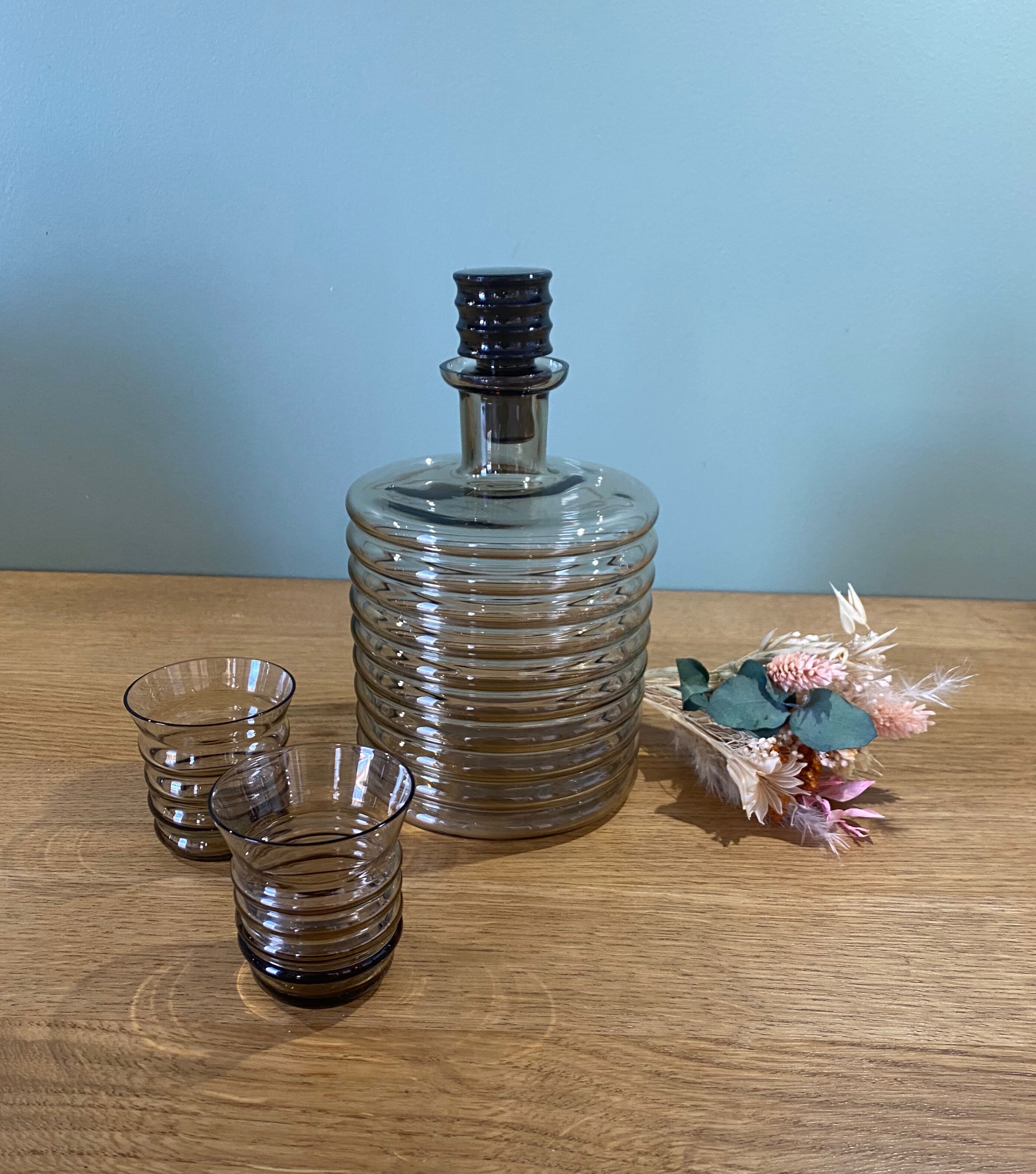 Smoked glass shot set