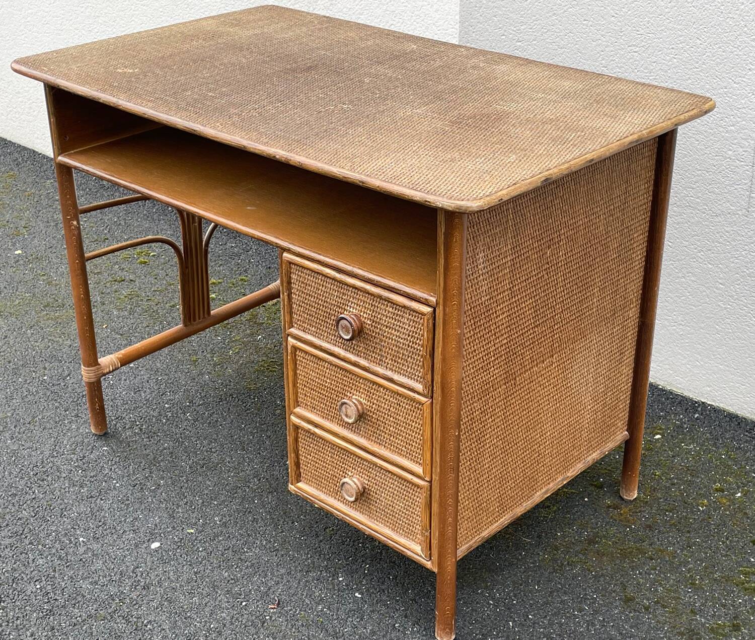 Vintage rattan desk