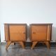 Pair of retro bedside tables with beveled legs