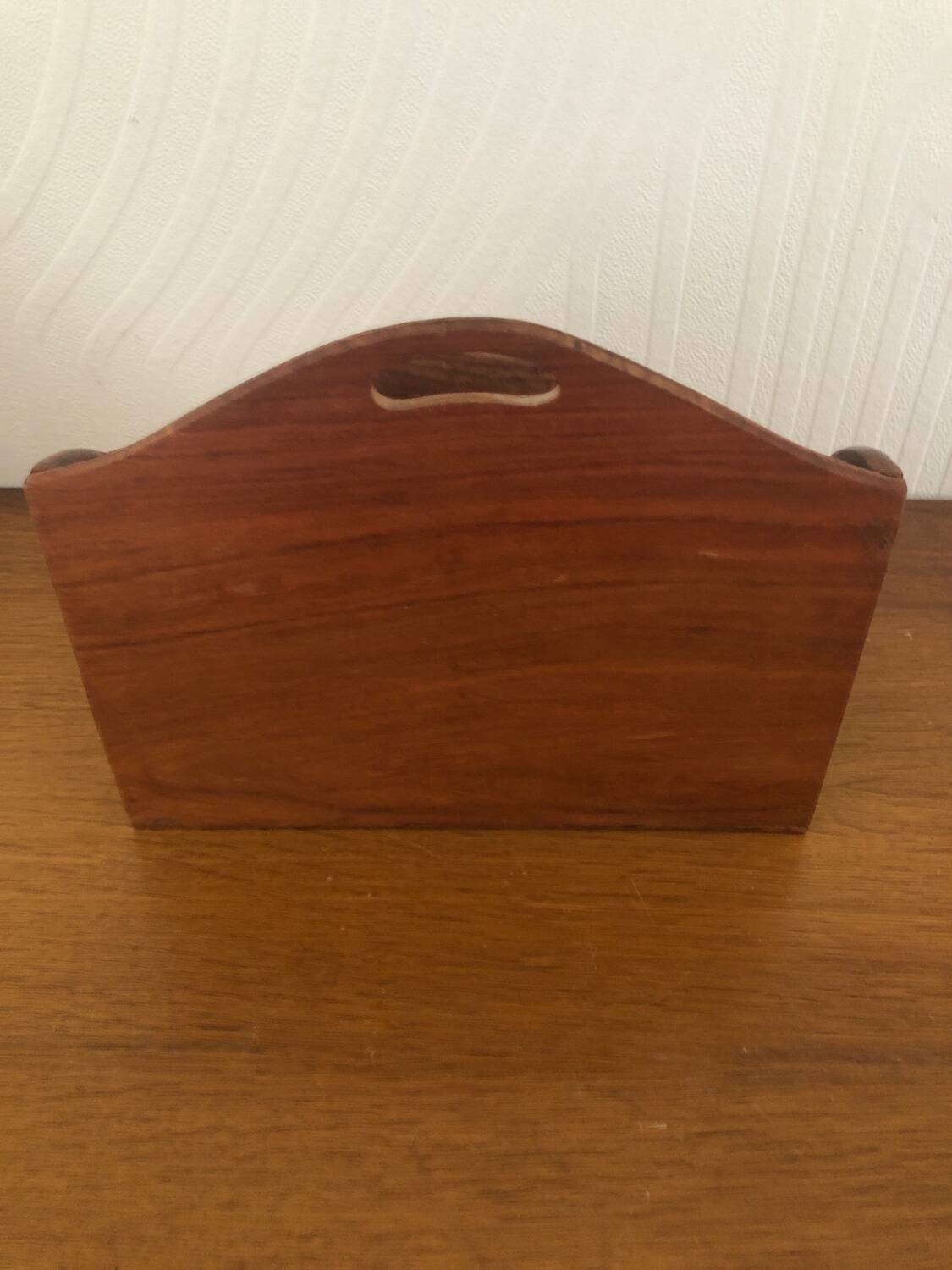 Mail holder / letter holder in vintage wood and brass