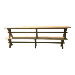 Paire de bancs en chêne