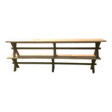 Pair of oak and cherry benches 250x29x45