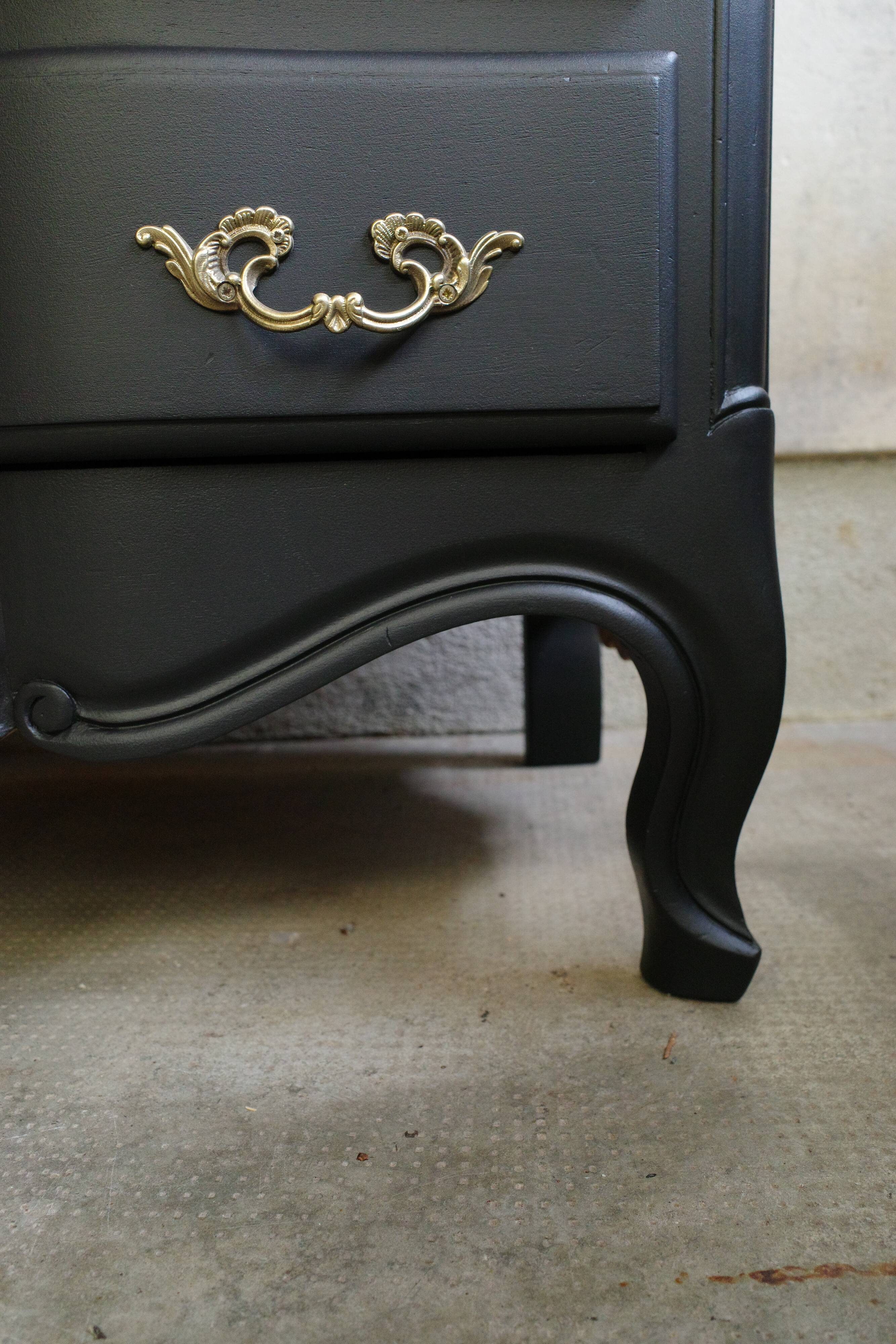 Customized vintage black chiffonier