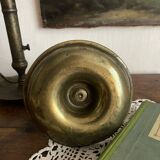 Gold-plated brass push-button candle holder