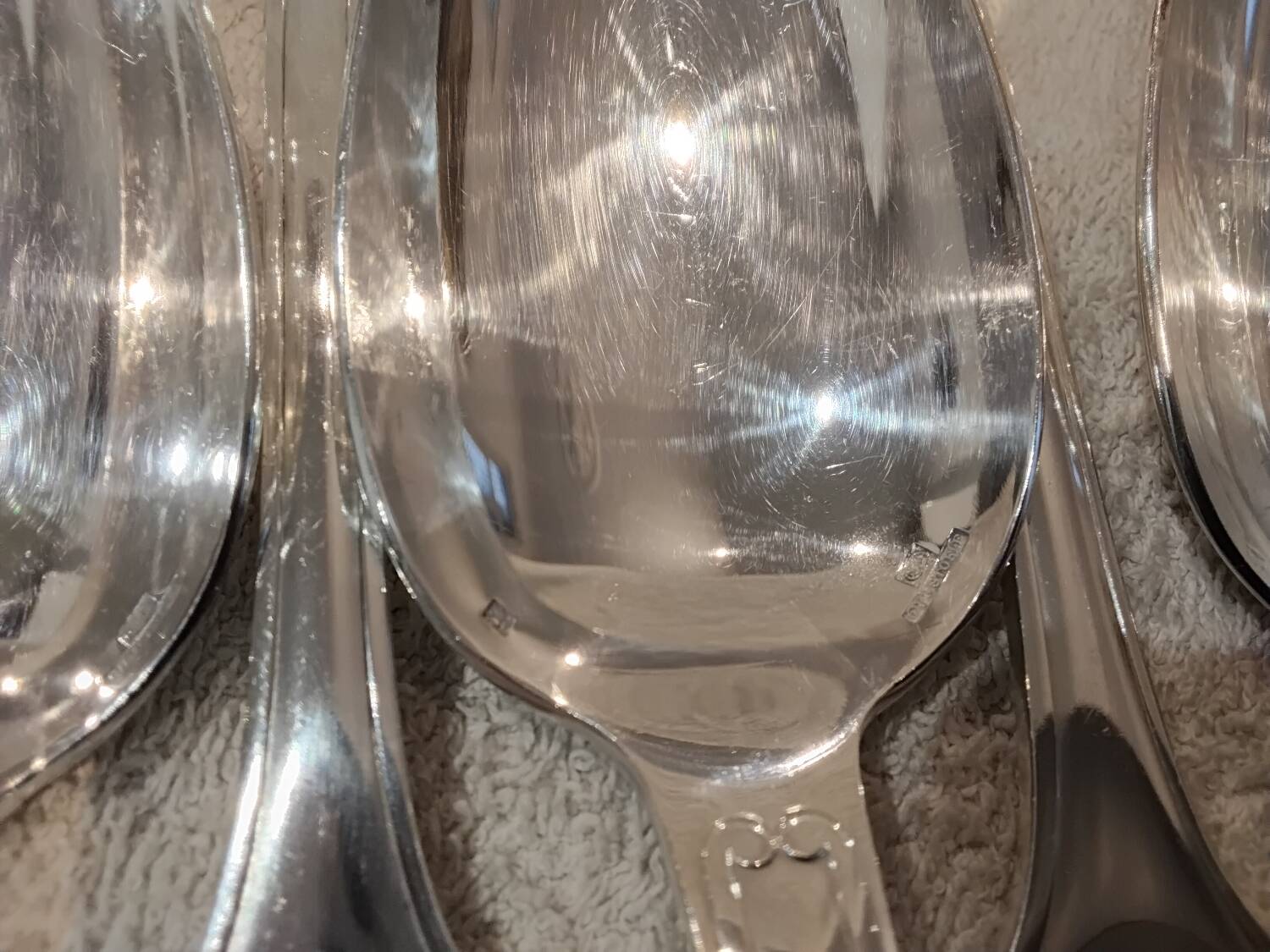 12 silver-plated soup spoons by Christofle, Vendome pattern