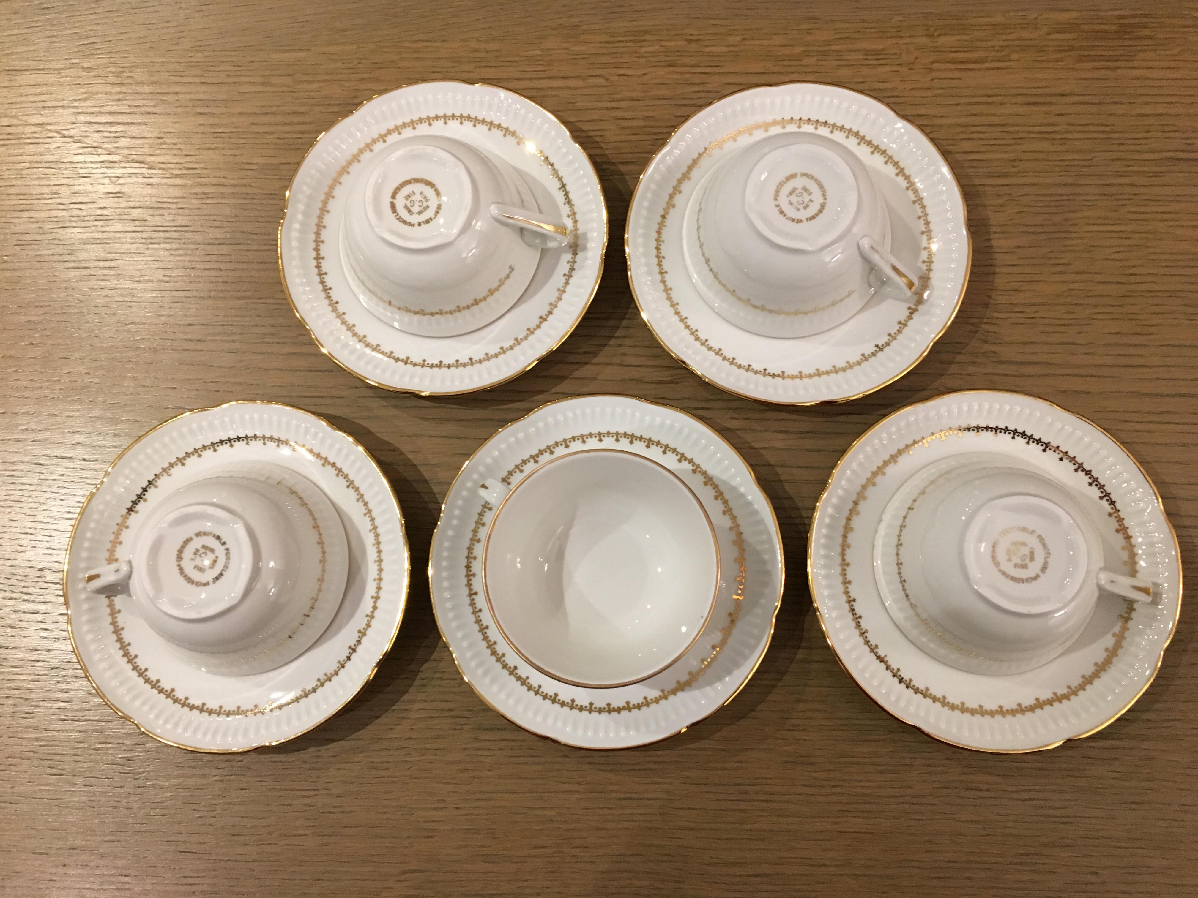 Limoges fine porcelain vintage coffee cups