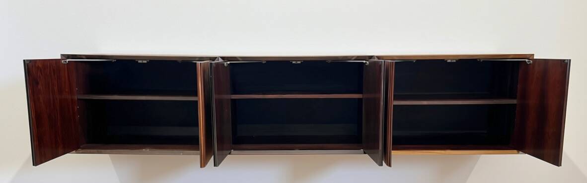 Poul Cadovius Floating Wall Mounted Rosewood Sideboard By CADO, 1960s.