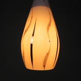 Vintage hanging lamp with glass shade, 1950s