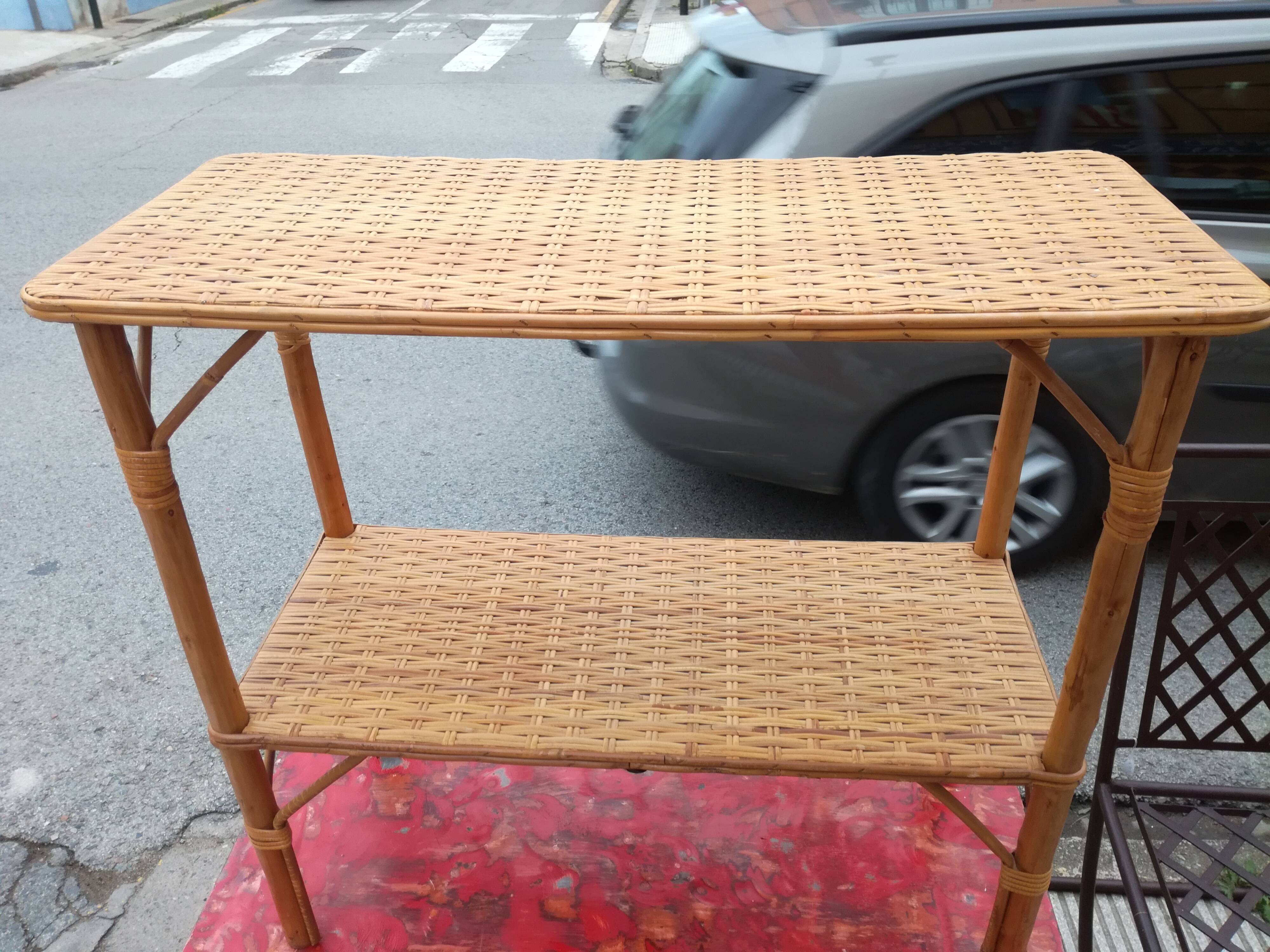 Rattan console table