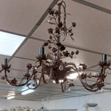 Black flower decor chandelier 6 lights
