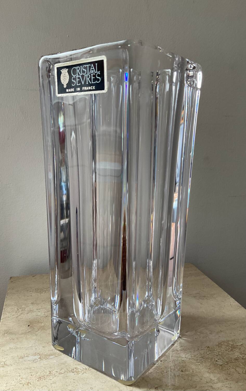 Vintage 70s vase in Sèvres crystal