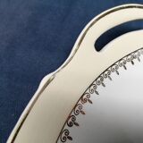 Lunéville Cake Dish Gaité Cream Golden Porcelain Ancient Porcelain