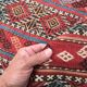 Antique Turkish Kilim Rug shabby vintage old wool country home Kelim 95x93cm
