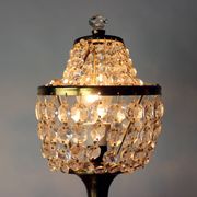 Brass & Crystal Table Lamp, Czechoslovakia 1970s